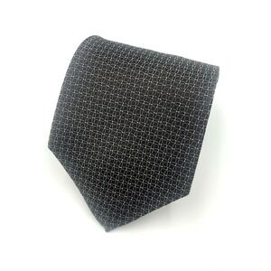 Donna Karan Signature Black Gray Geometric 100% Silk Men's Tie  - 58" x 3 7/8"